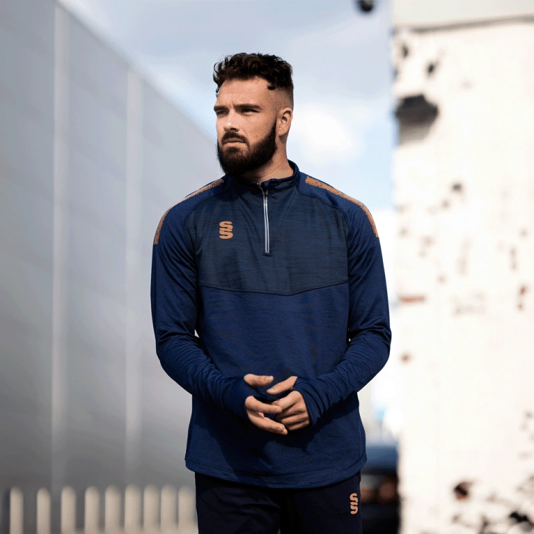 CLAYTON HALIFAX LEAGUE 1/4 Zip Dual Performance Top : Navy
